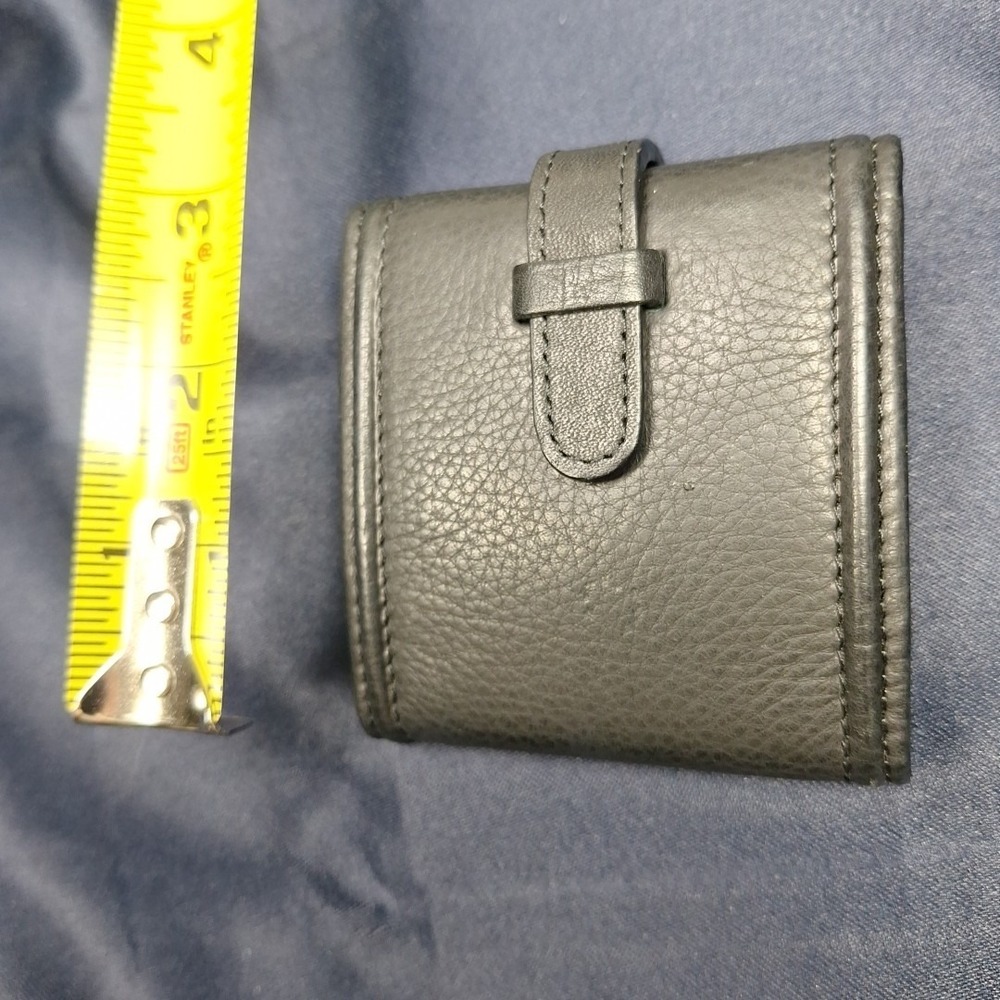 FOSSIL TRAVEL CLOCK BLACK LEATHER CASE Vintage Folding Retro Working - Picture 12 of 13